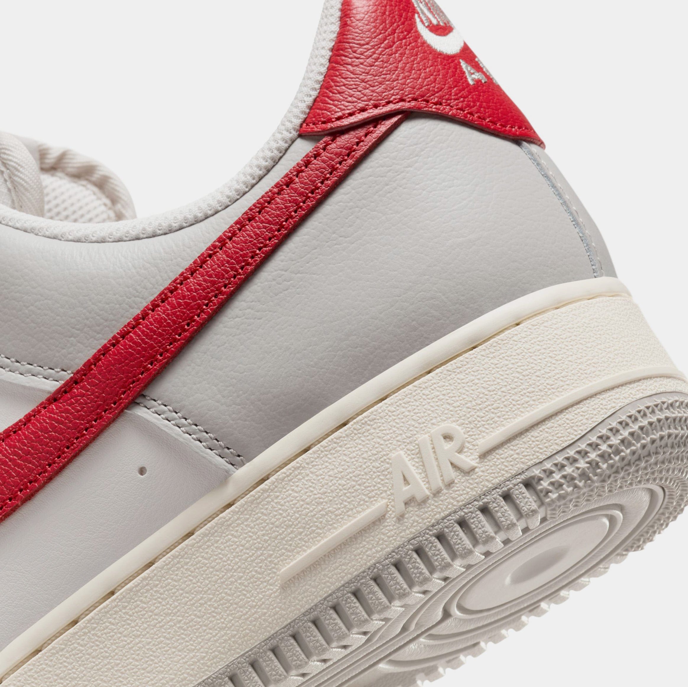 Nike Air Force 1 '07 LV8 Red Toe Mens Basketball Shoes (Gym Red/Pale Ivory/Phantom/Iron Ore)