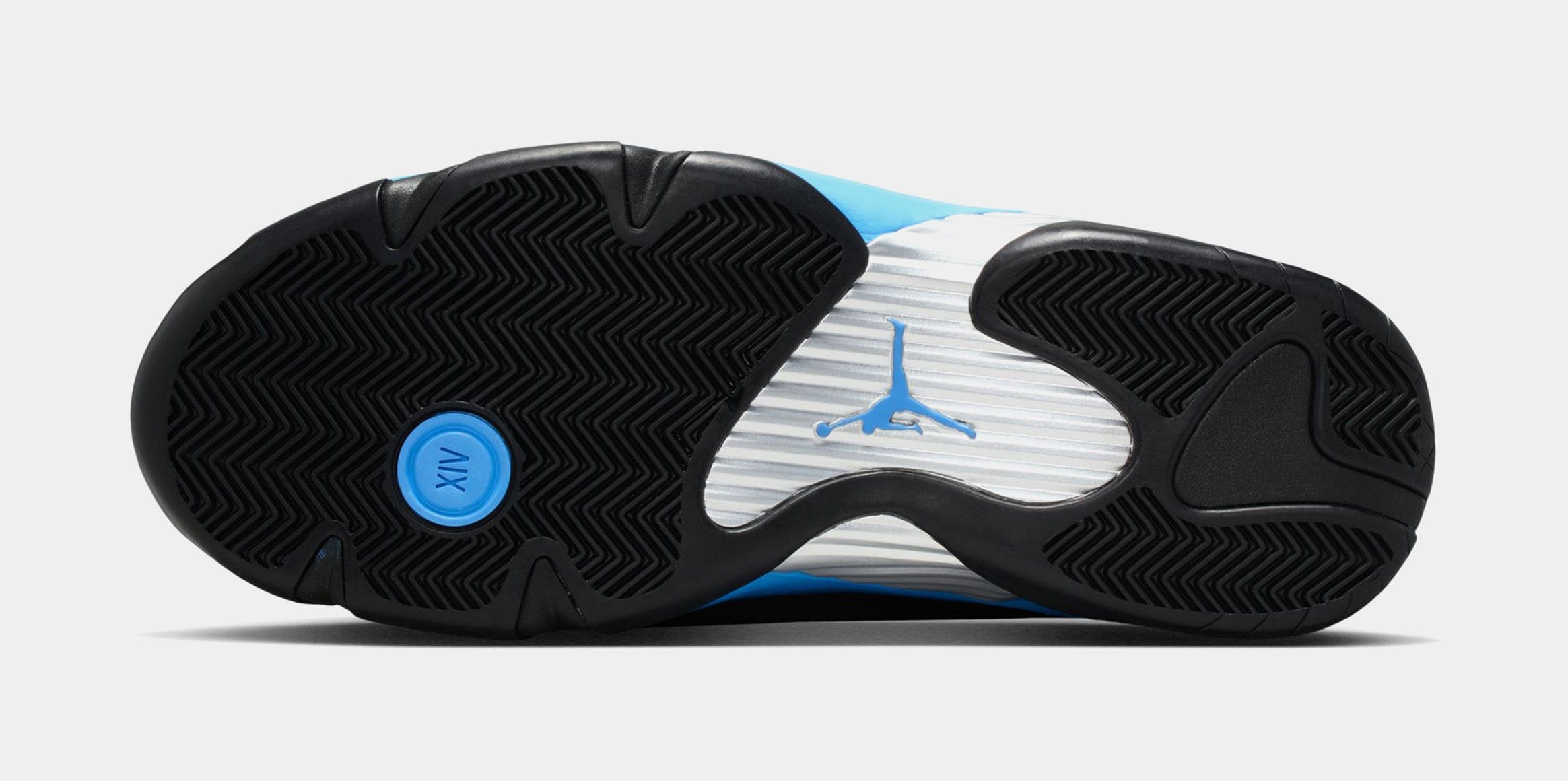 Air Jordan 14 Retro Black University Blue Mens Lifestyle Shoes (Black/White/University Blue/Metallic Silver) Free Shipping