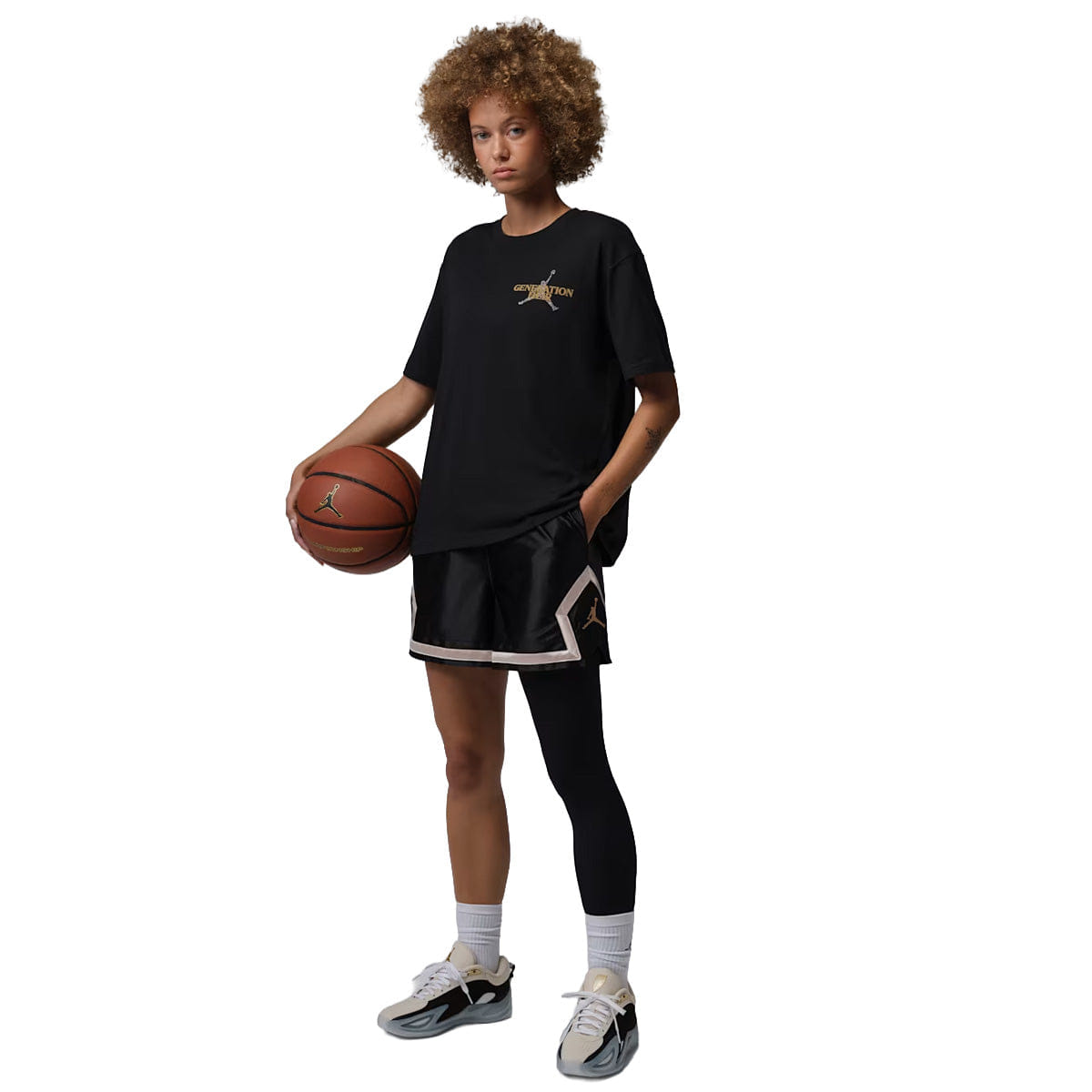Air Jordan Jordan Sport Women's Dri - FIT 4" Diamond Shorts Black/Metallic Gold