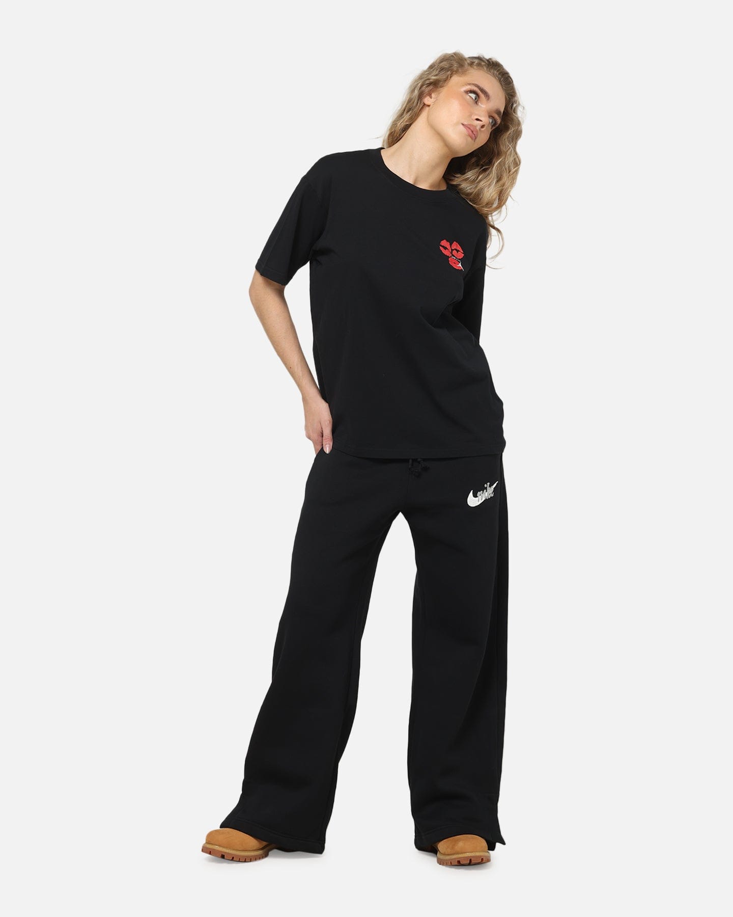 Air Jordan Jordan Women's Flight Graphic Kiss T - Shirt Black/White