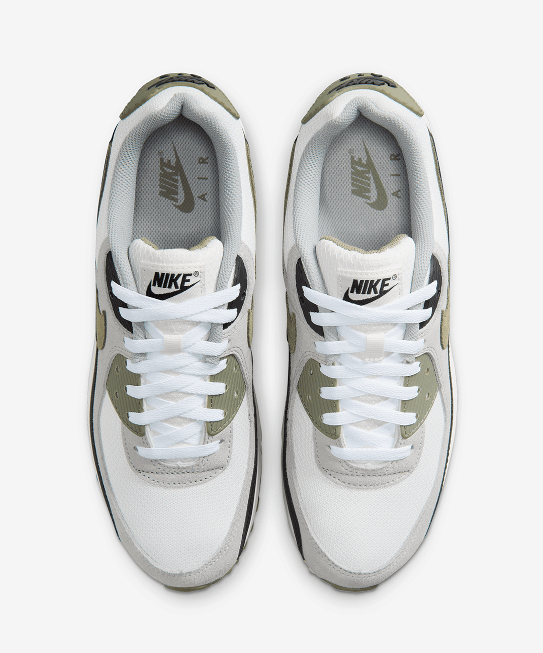 NIKE | AIR MAX 90 { SUMMIT WHITE/SILVER SAGE - LIGHT PUMICE
