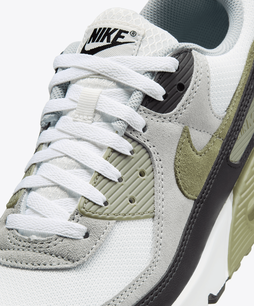 NIKE | AIR MAX 90 { SUMMIT WHITE/SILVER SAGE - LIGHT PUMICE