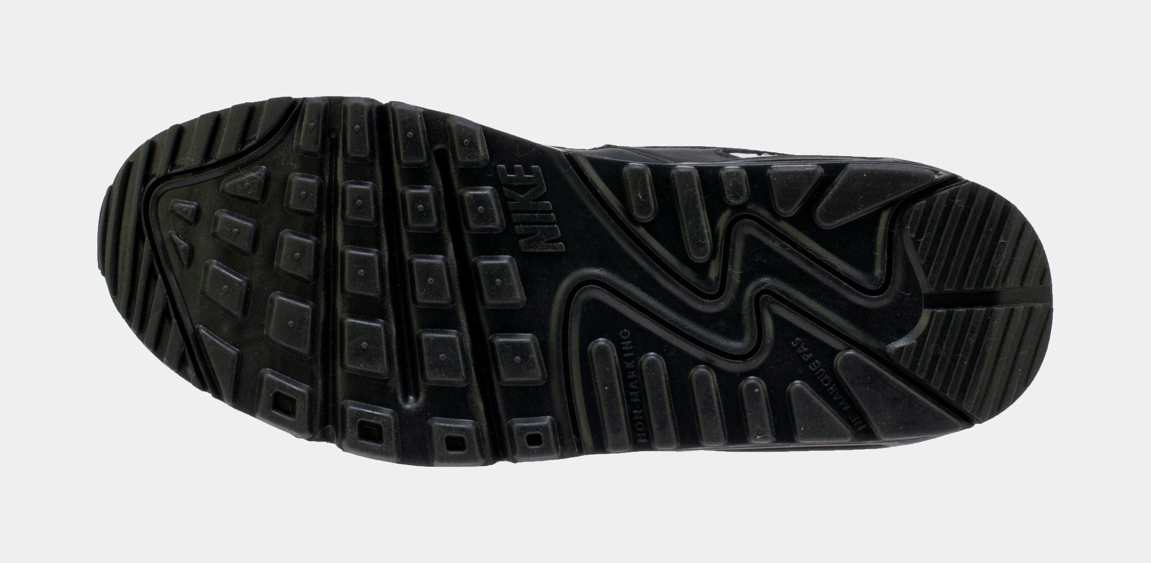 Nike Air Max 90 365 Leather Grade School Running Shoes (Black)
