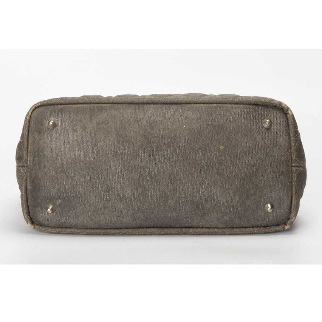 Dior Metallic Cannage Coated Canvas and Leather Small Panarea Tote