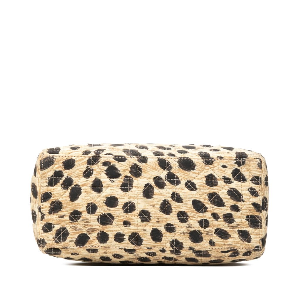 Dior Medium Canvas Cannage Leopard Print Lady Dior