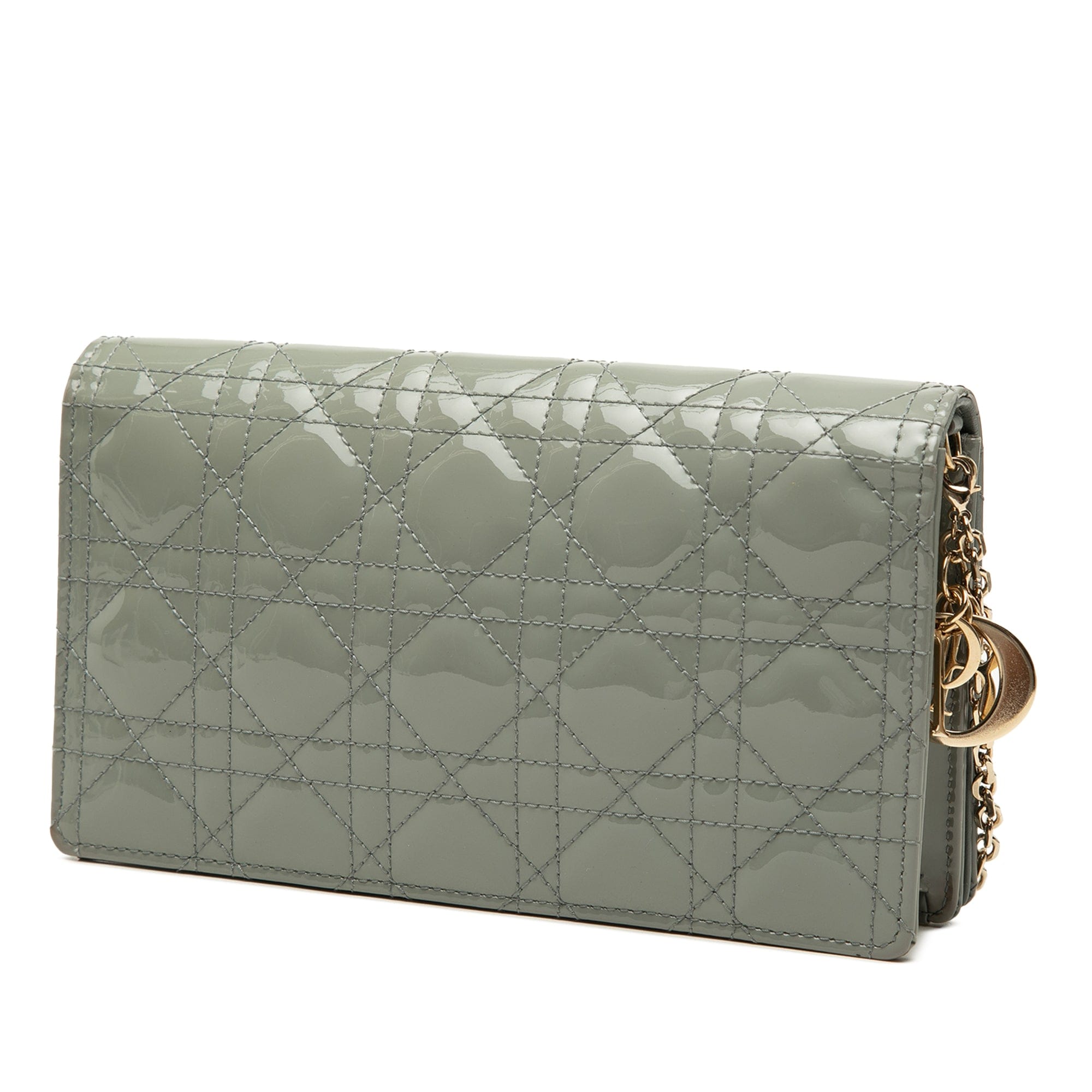 Dior Patent Cannage Lady Dior Wallet On Chain