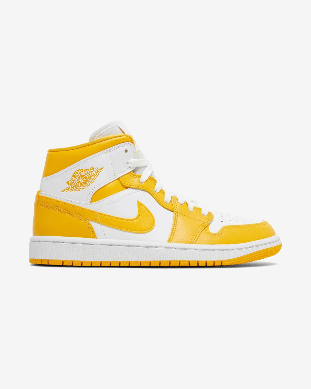 NIKE AIR JORDAN1 MID WMNS WHITE UNIVERSITY GOLD