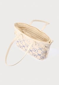 Valentino Samba Re Print Handbag Ecru/Bluette