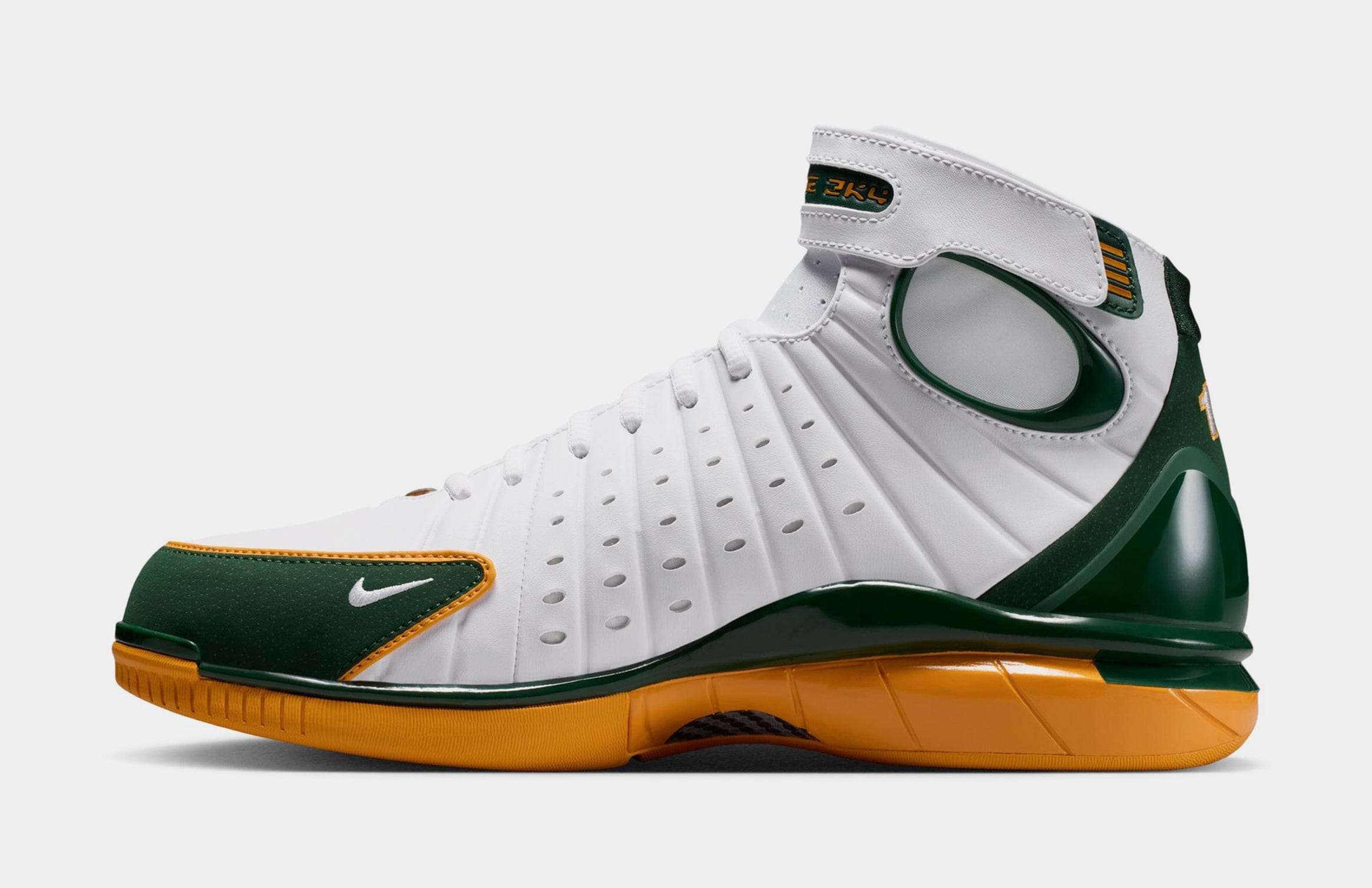 Nike Air Zoom Huarache 2K4 Sue Bird Mens Basketball Shoes (White/Deer Forest/Canyon Gold)