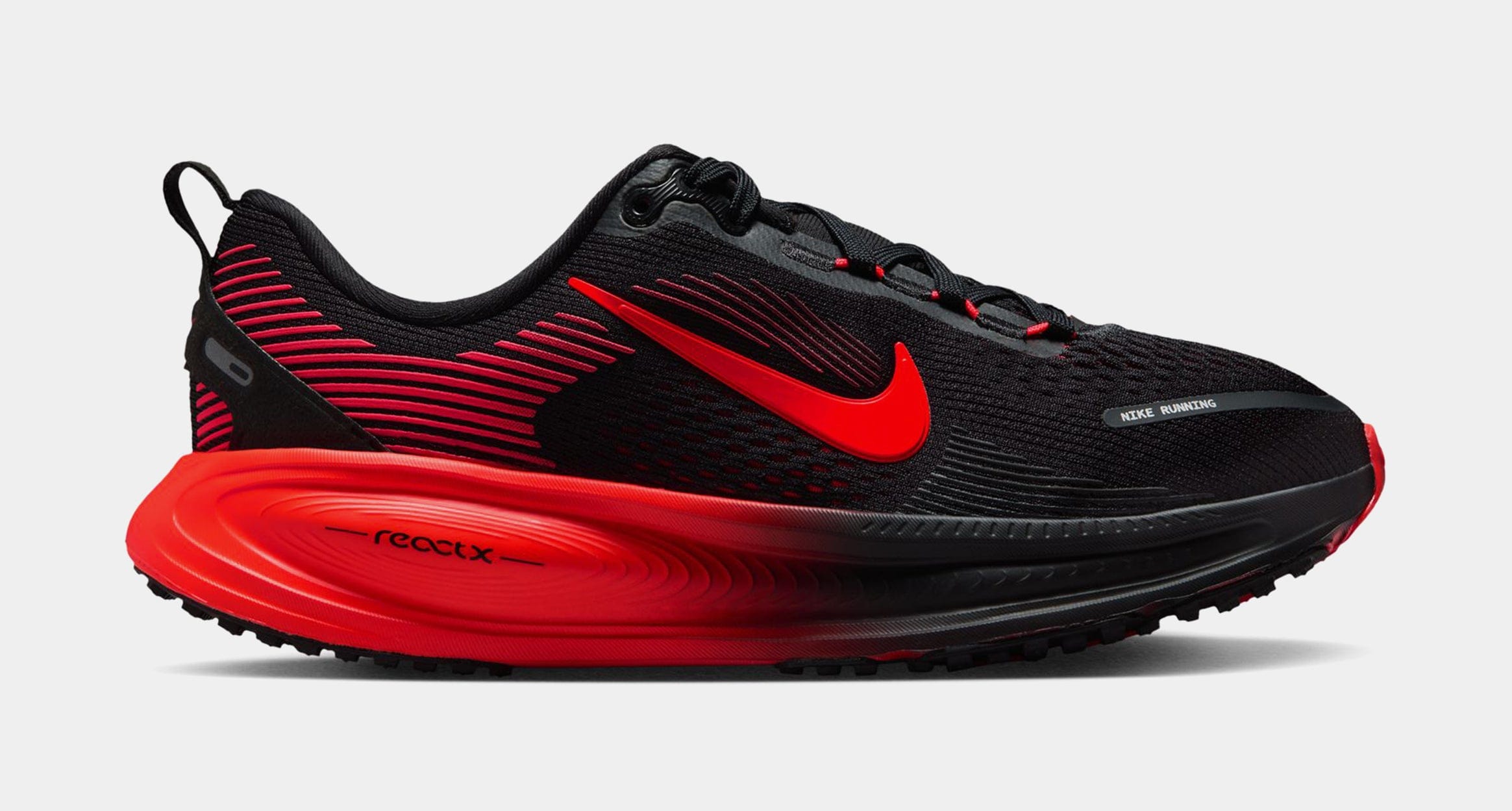 Nike Vomero 18 Grade School Running Shoes (Black/Bright Crimson/University Red)