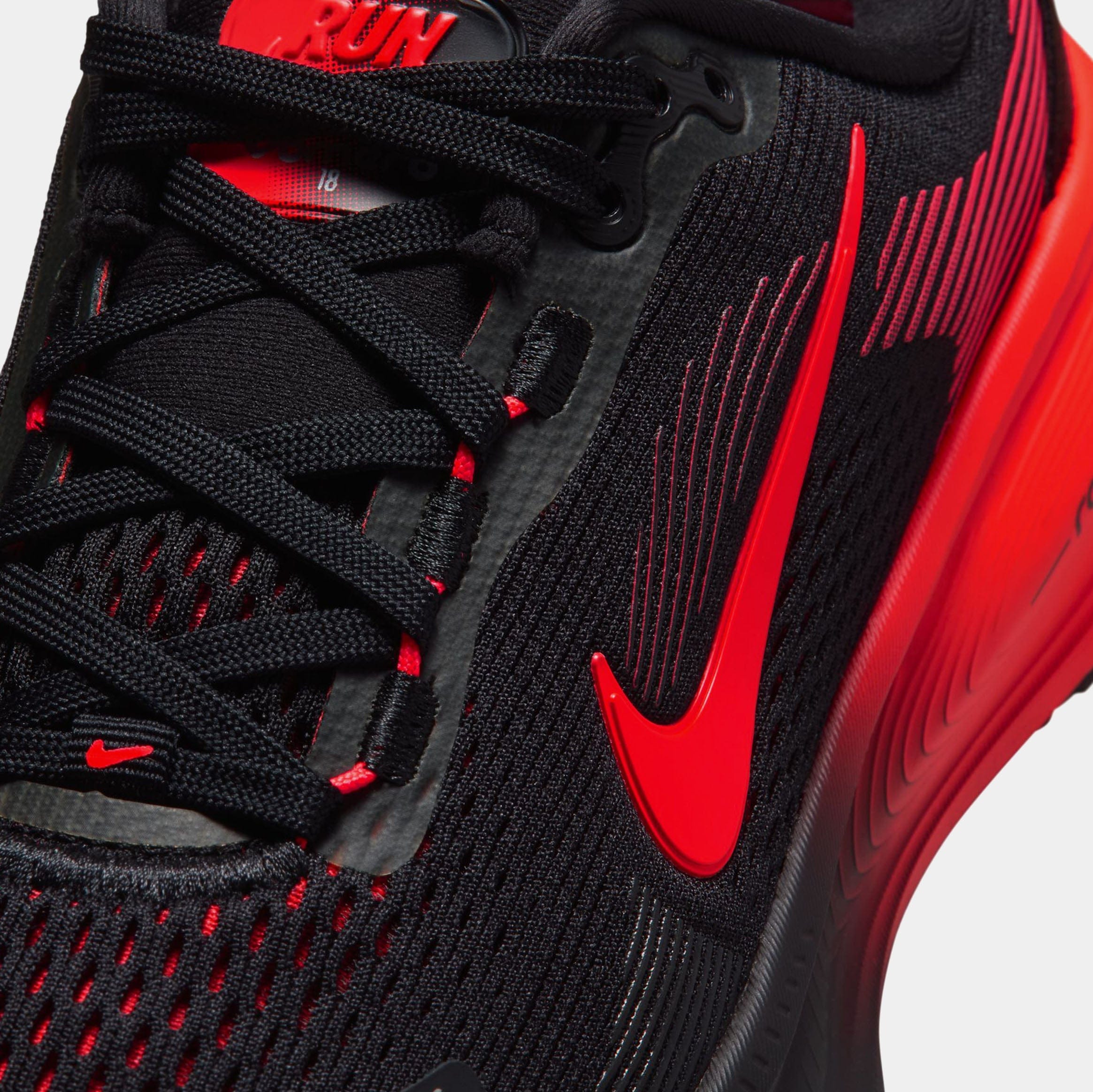 Nike Vomero 18 Grade School Running Shoes (Black/Bright Crimson/University Red)