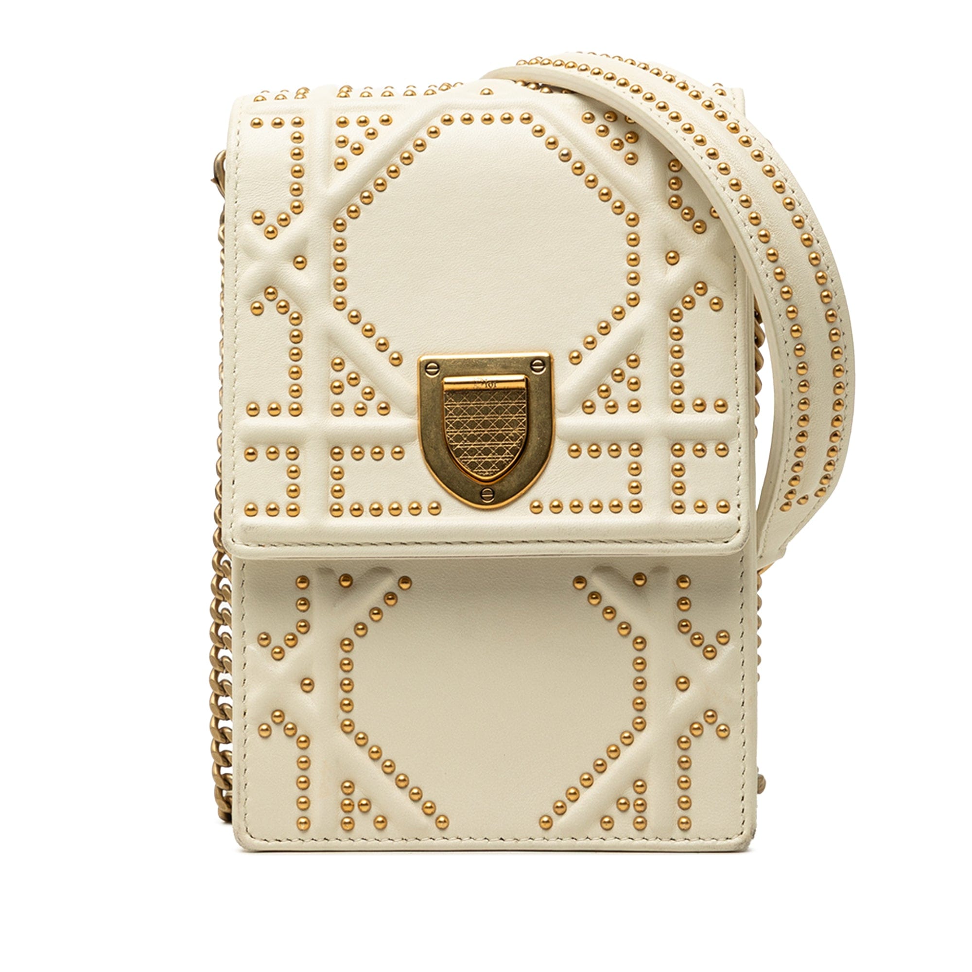 Dior Studded Lambskin Vertical Diorama Crossbody