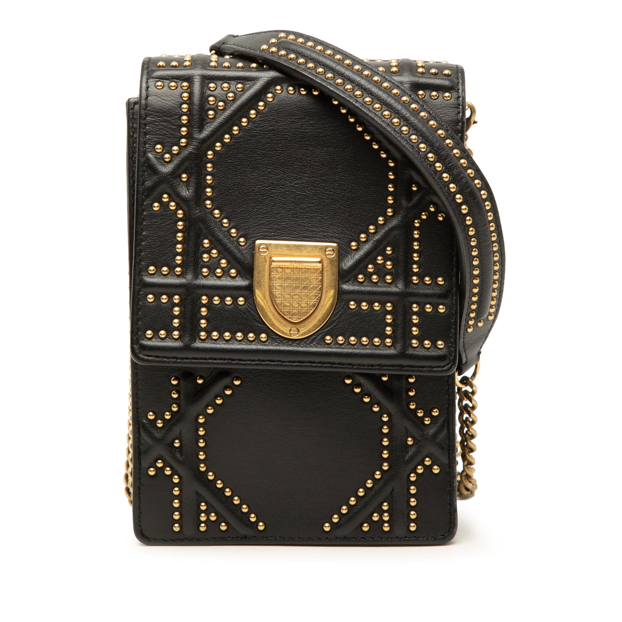 Dior Studded Leather Vertical Diorama Crossbody