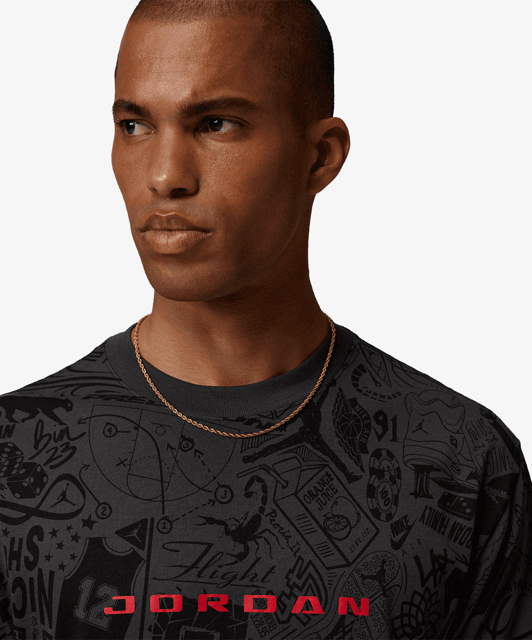 Air Jordan JORDAN | BROOKLYN SHORT SLEEVE T - SHIRT { BLACK/UNIVERSITY RED