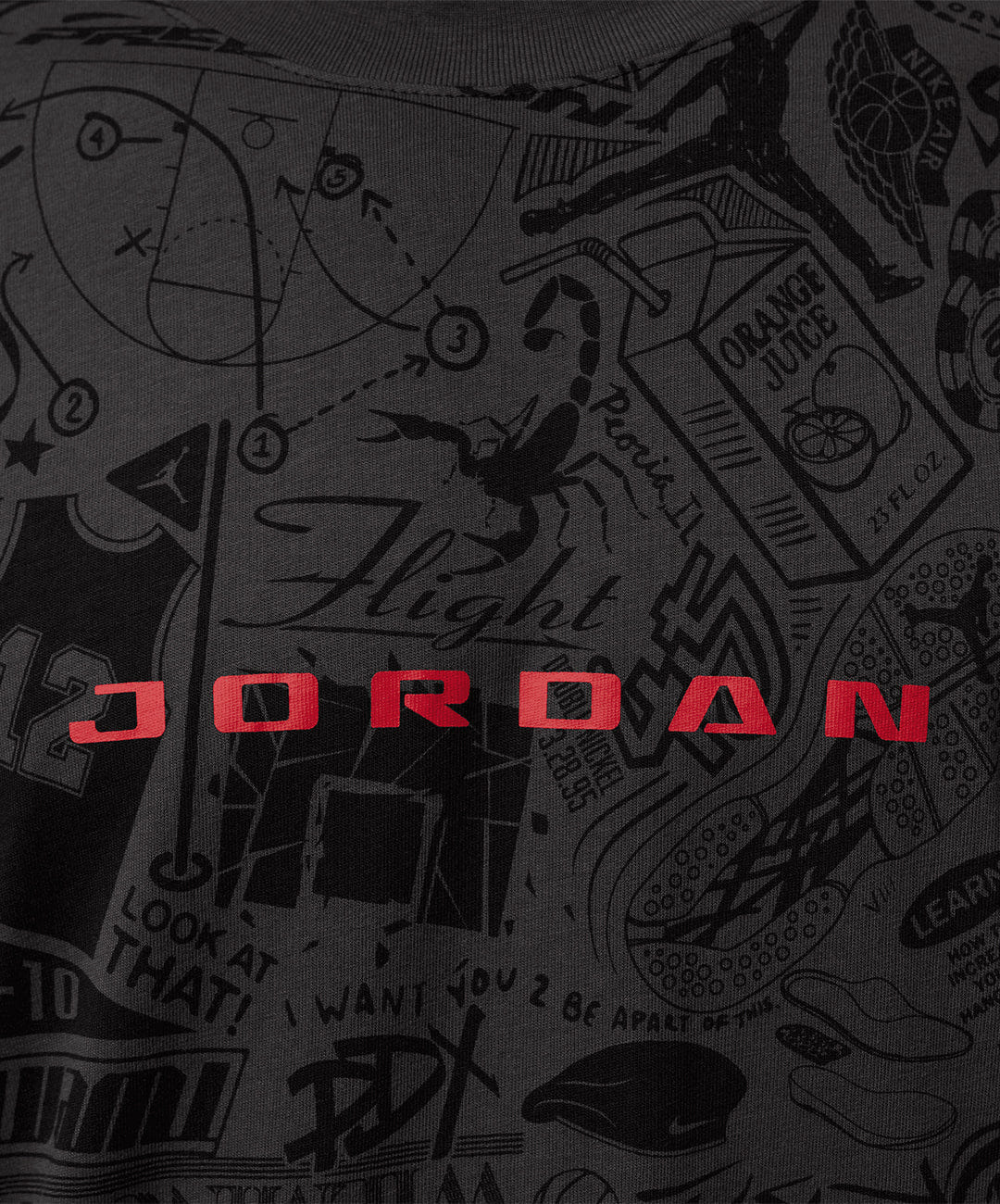 Air Jordan JORDAN | BROOKLYN SHORT SLEEVE T - SHIRT { BLACK/UNIVERSITY RED