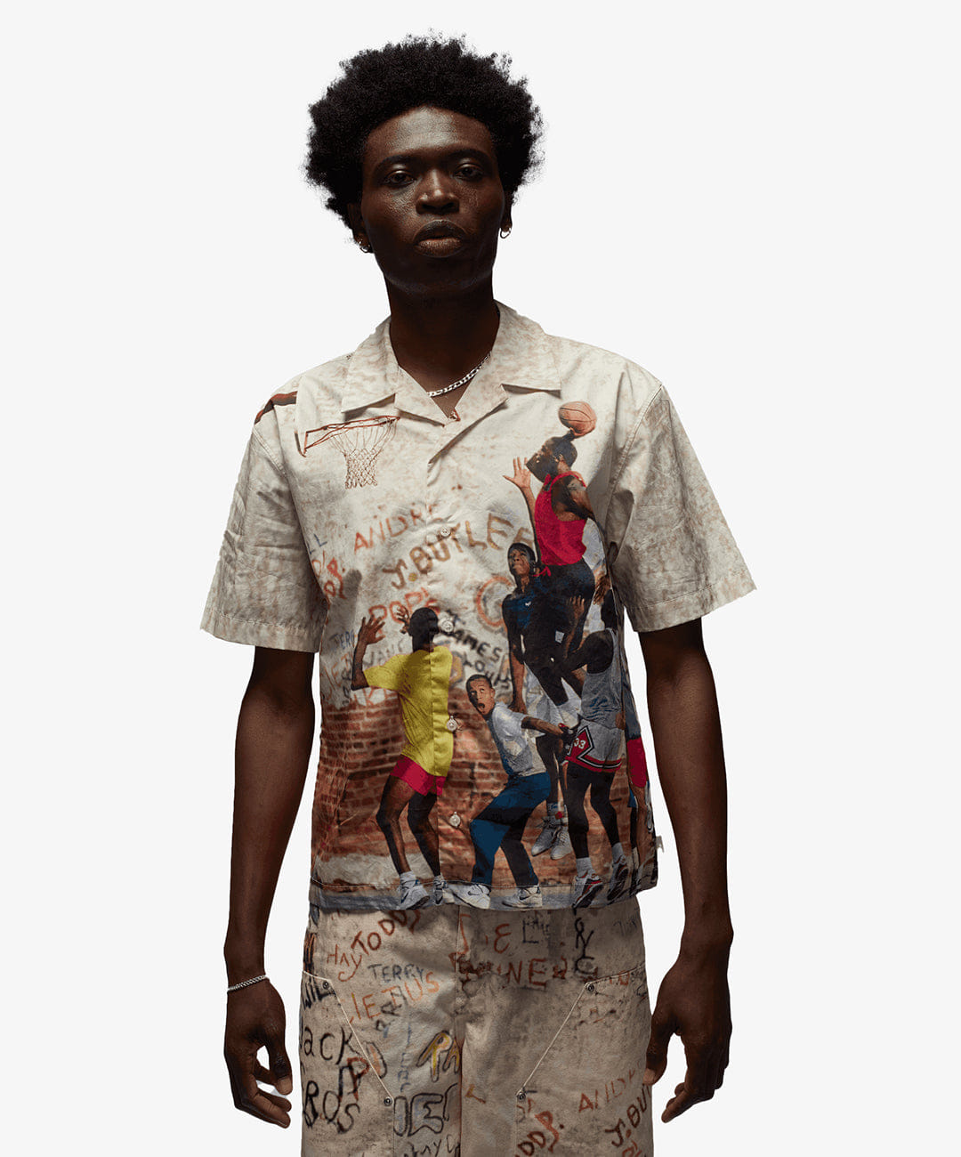Air Jordan Jordan | AIR JORDAN CAMP SHIRT { OFF WHITE/MULTI