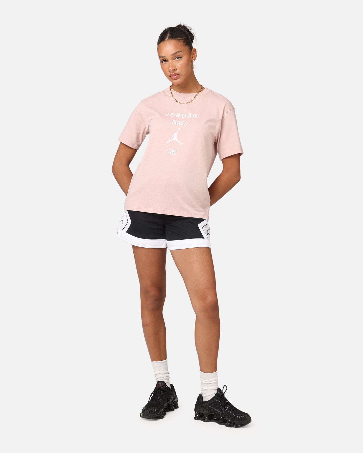 Air Jordan Jordan Women's 4" Diamond Shorts Black/White/White