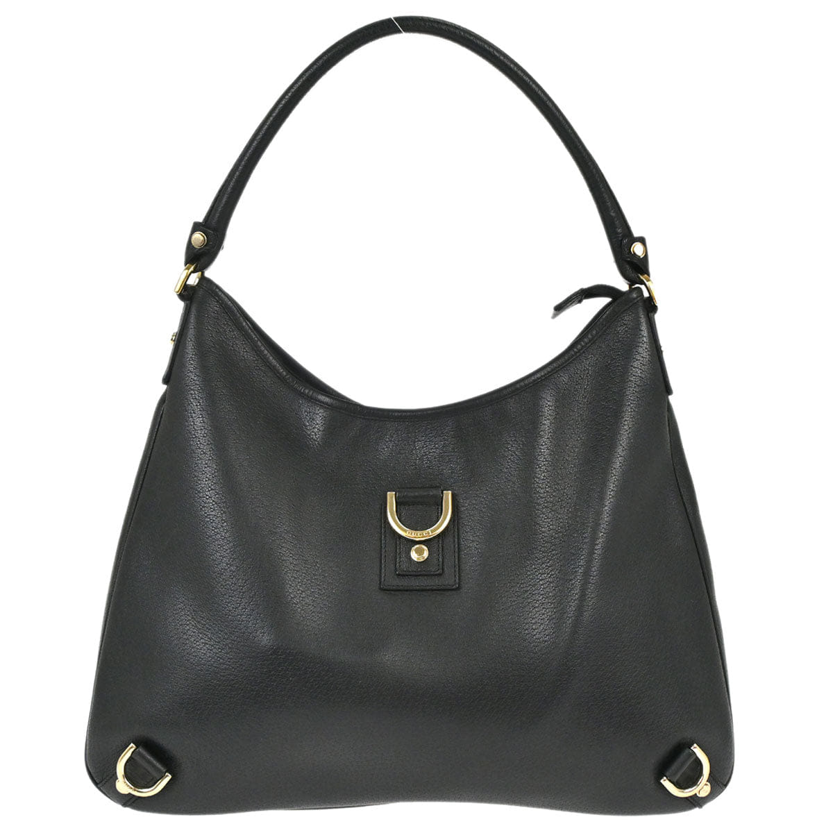 Gucci Black Leather Abbey D - ring Handbag