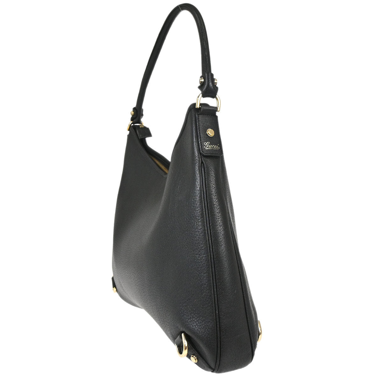 Gucci Black Leather Abbey D - ring Handbag
