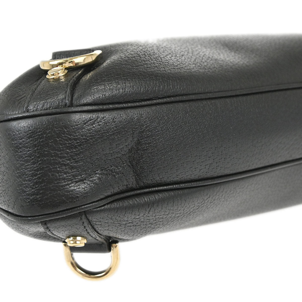 Gucci Black Leather Abbey D - ring Handbag