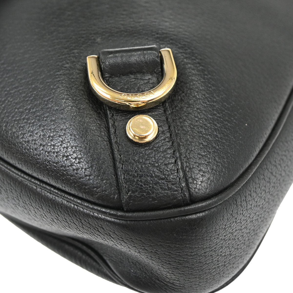Gucci Black Leather Abbey D - ring Handbag
