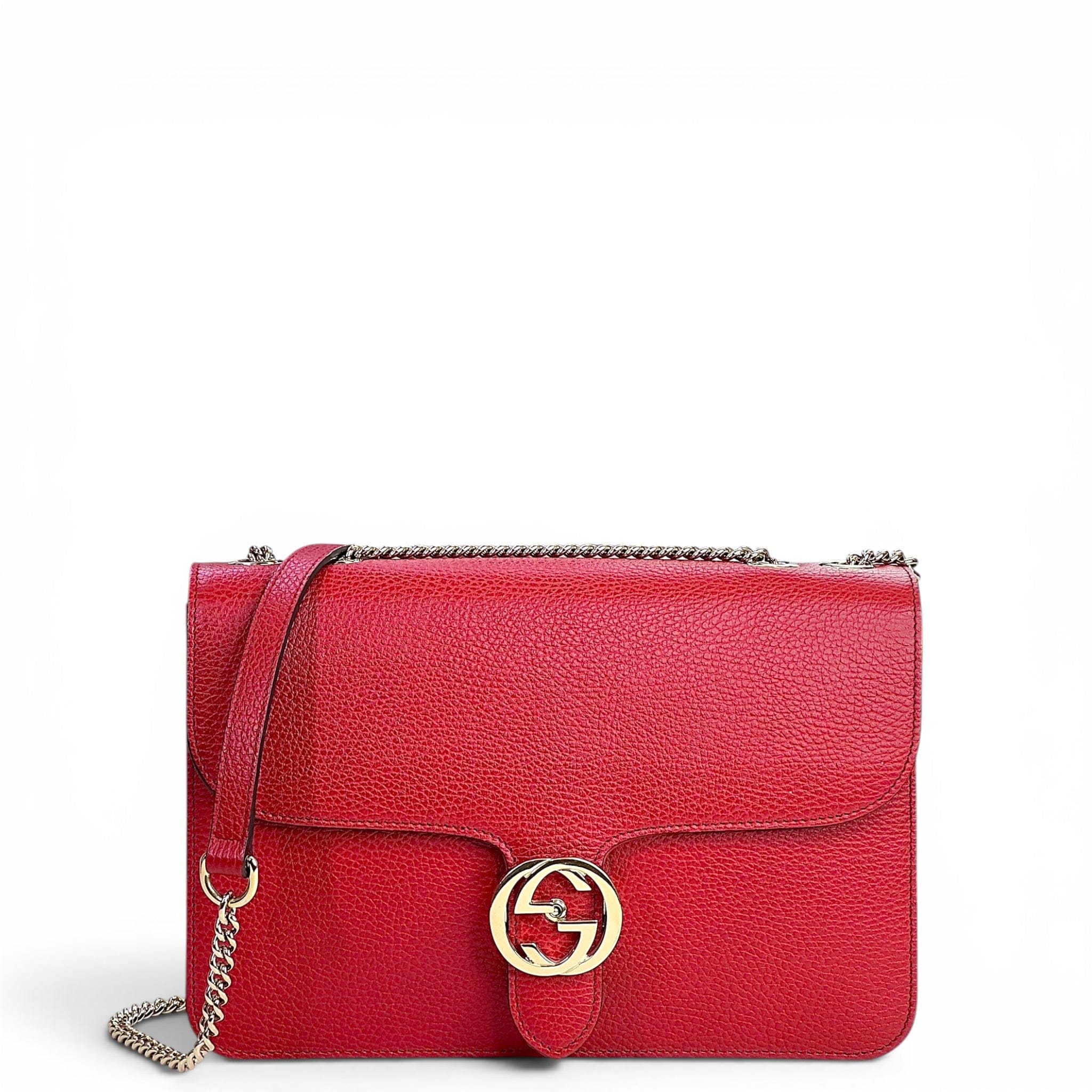 Gucci Interlocking G Red Leather Handbag