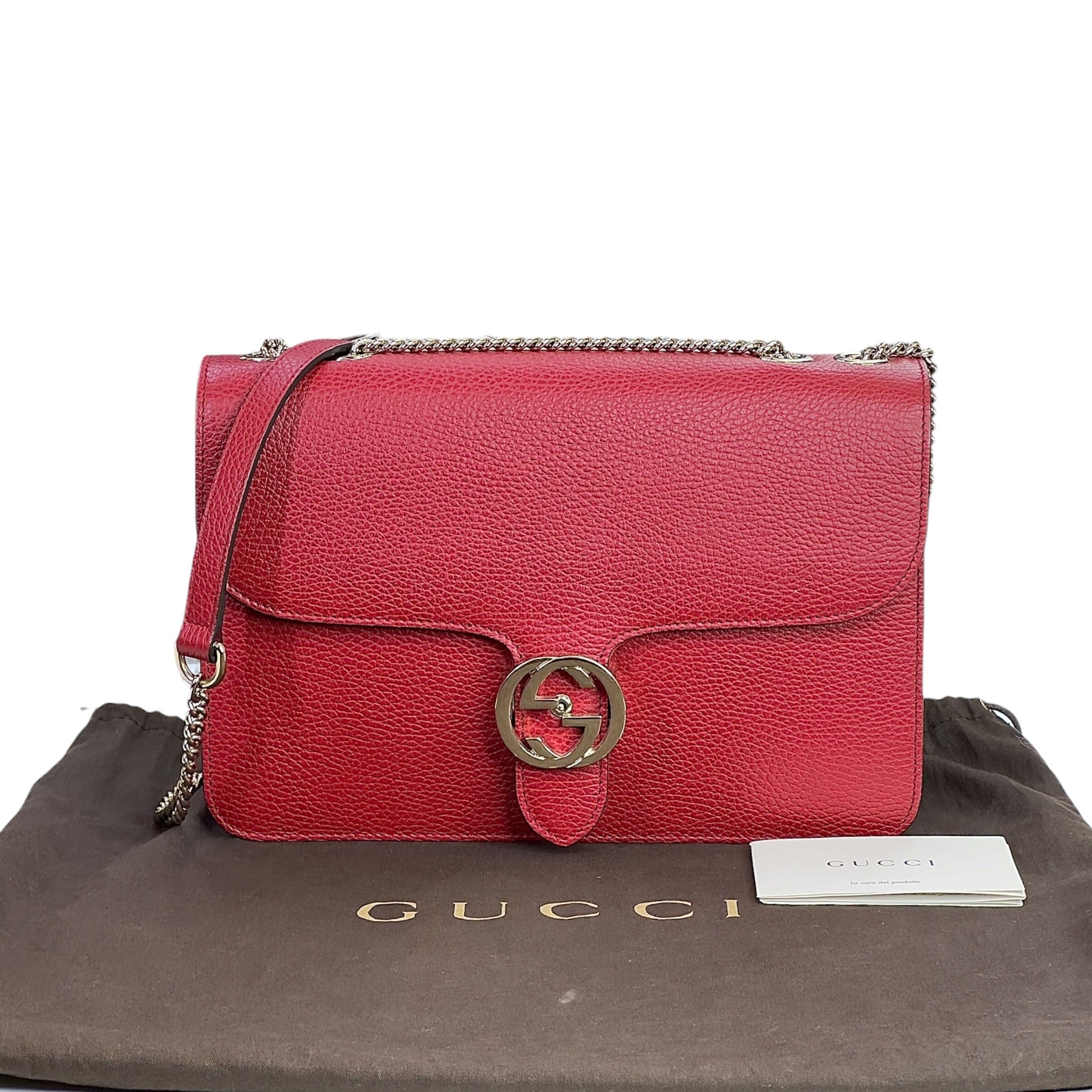 Gucci Interlocking G Red Leather Handbag
