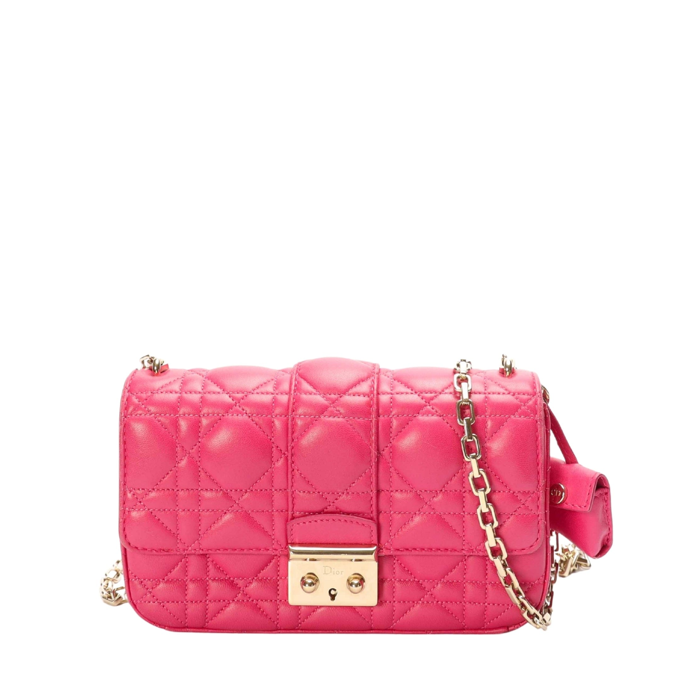 Dior Pink Cannage Miss Dior Flap Crossbody Bag