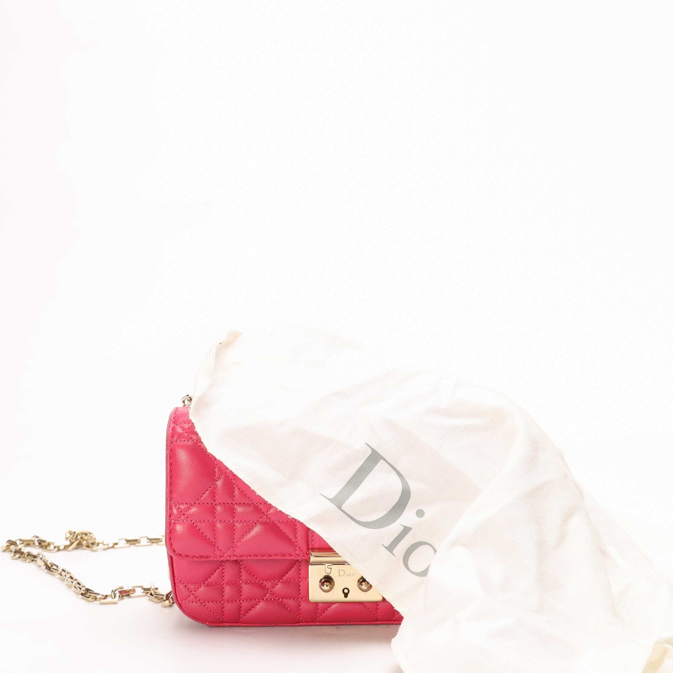 Dior Pink Cannage Miss Dior Flap Crossbody Bag