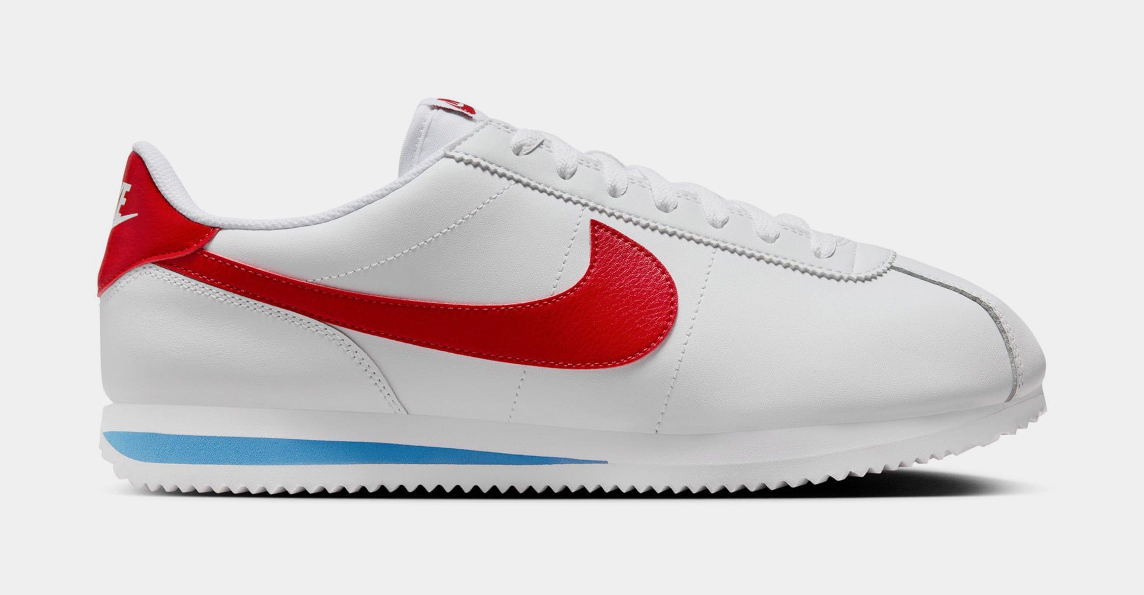 Nike Cortez Leather Mens Running Shoes (White/Varsity Blue/Varsity Red)