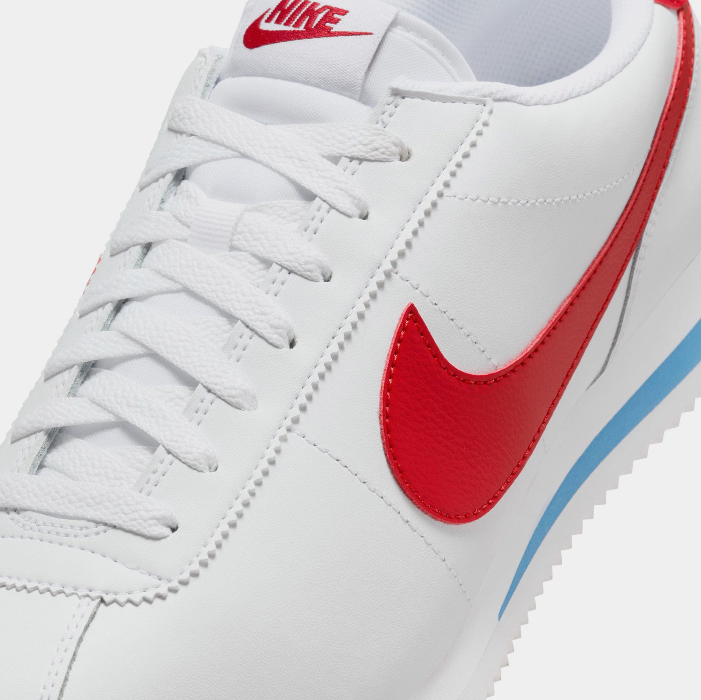 Nike Cortez Leather Mens Running Shoes (White/Varsity Blue/Varsity Red)