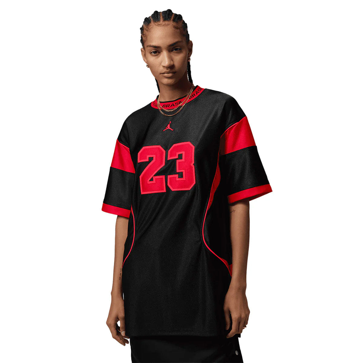 Air Jordan Wmns Brasil P6 Jersey Dress BLACK/UNIVERSITY RED