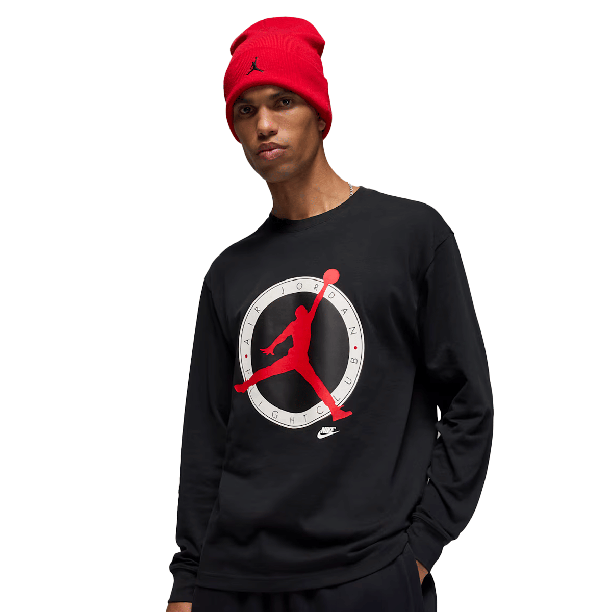 Air Jordan Jordan Flight Club Men's Long - Sleeve T - Shirt Black/University Red