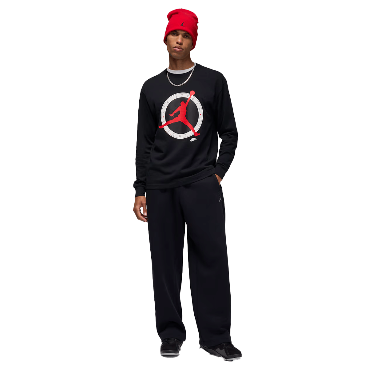 Air Jordan Jordan Flight Club Men's Long - Sleeve T - Shirt Black/University Red