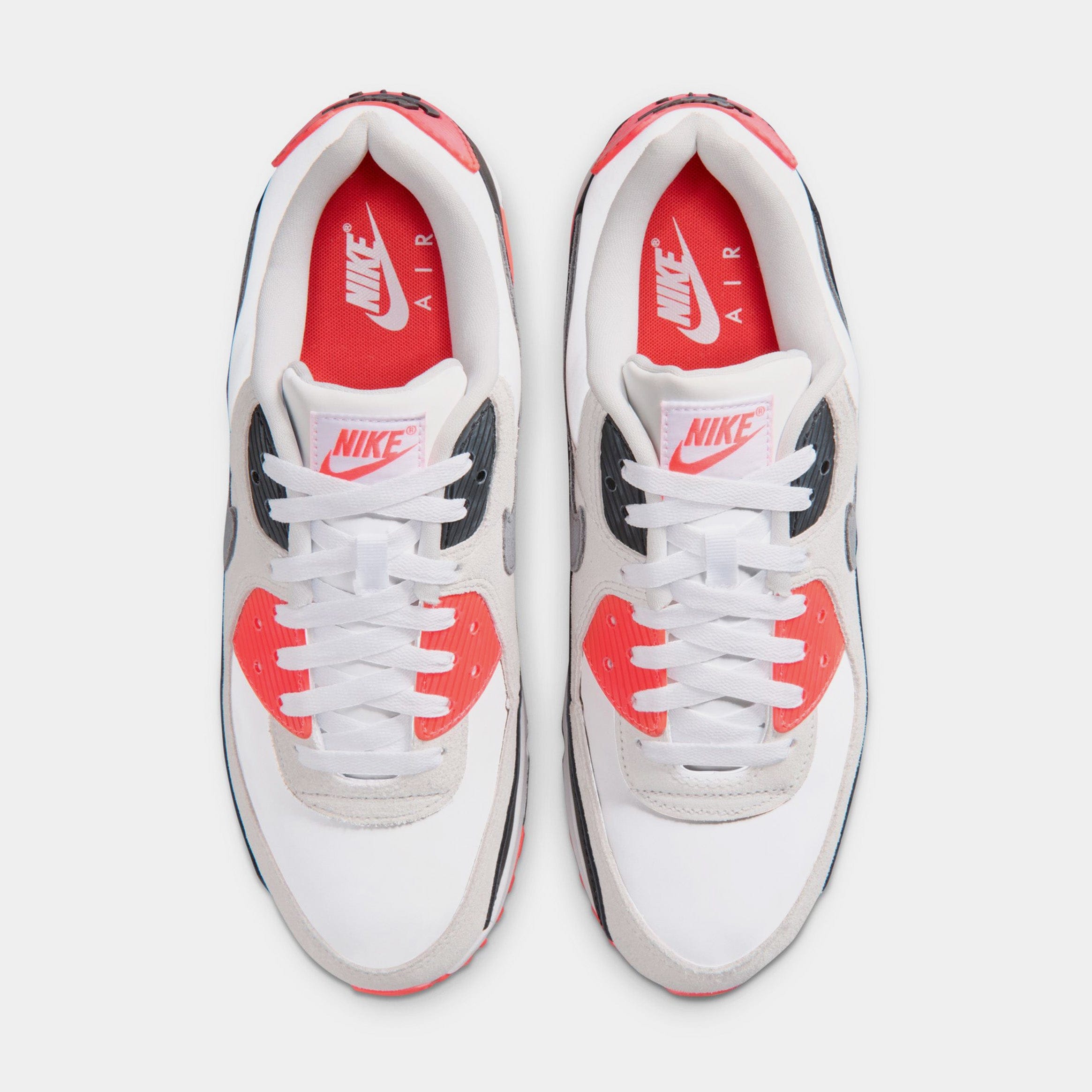 Nike Air Max 90 Infrared Mens Running Shoes (White/Particle Grey/Light Smoke Grey/Black)