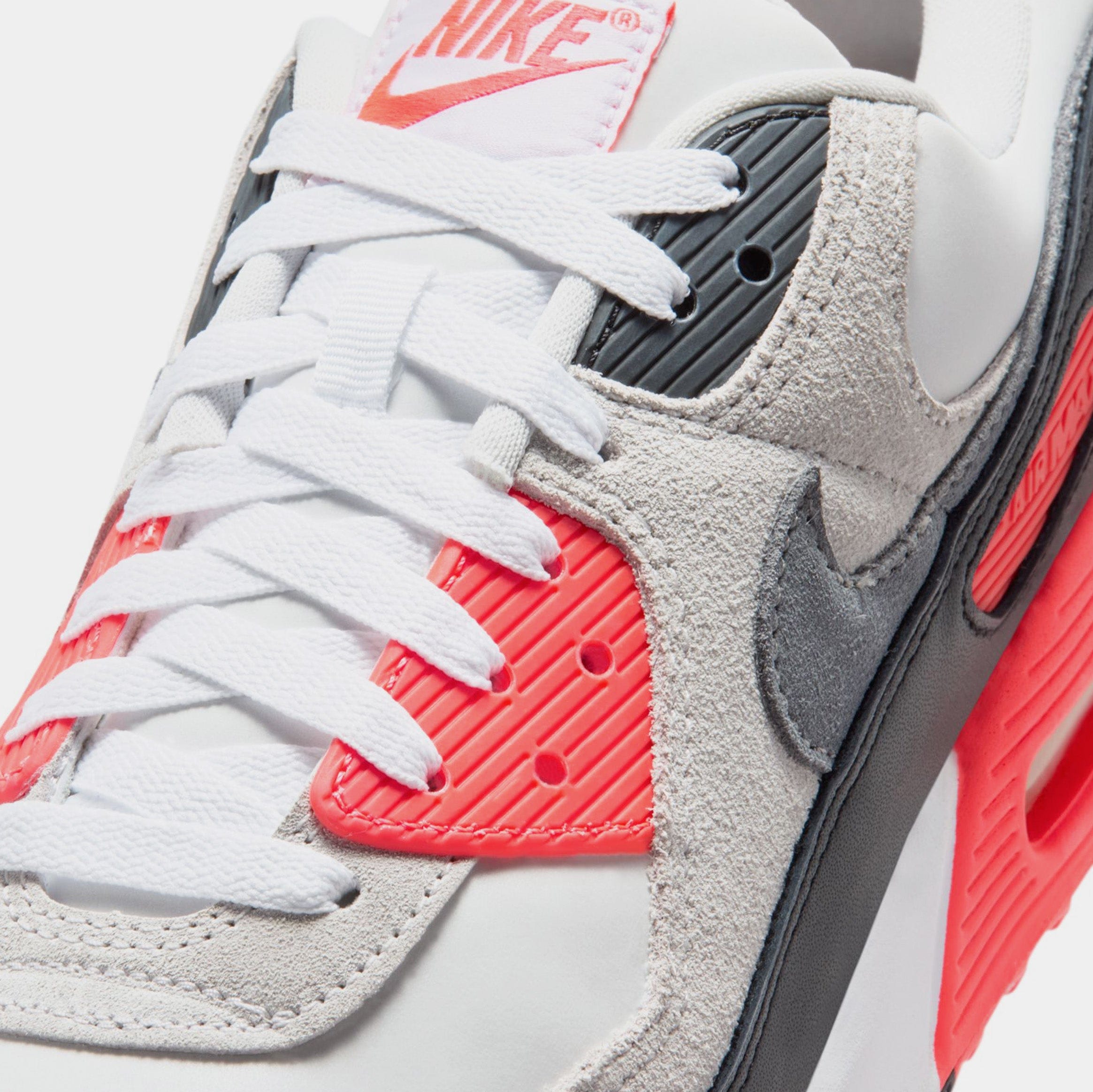 Nike Air Max 90 Infrared Mens Running Shoes (White/Particle Grey/Light Smoke Grey/Black)