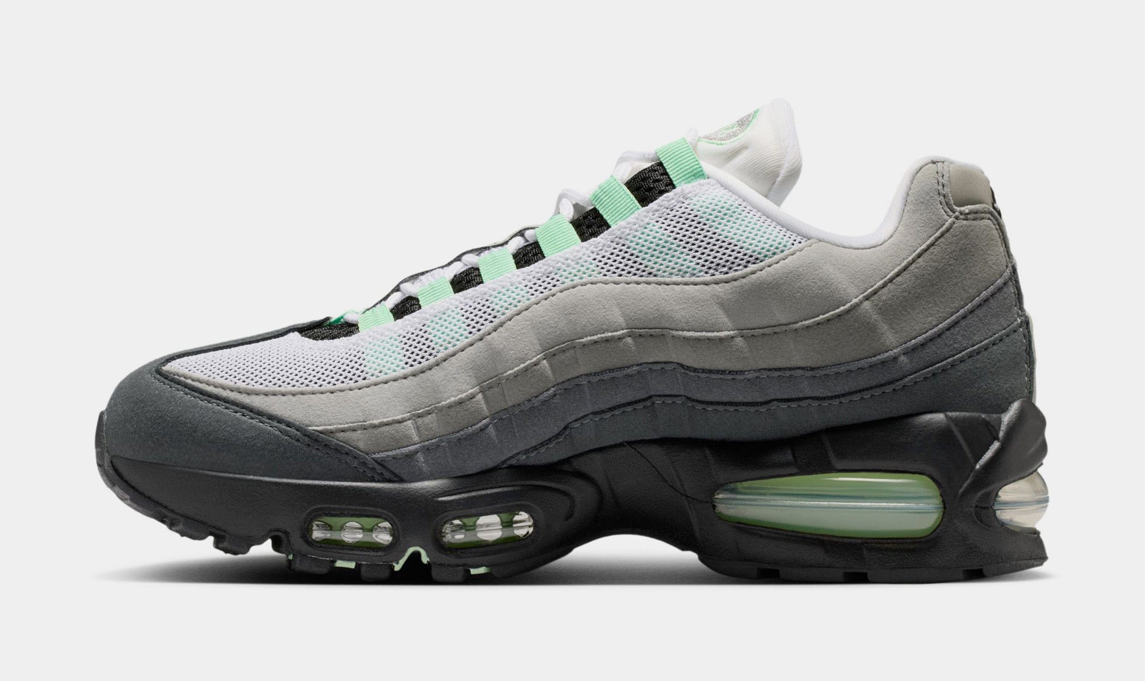 Nike Air Max 95 Big Bubble Fresh Mint Womens Running Shoes (Black/Fresh Mint/White/Medium Grey)