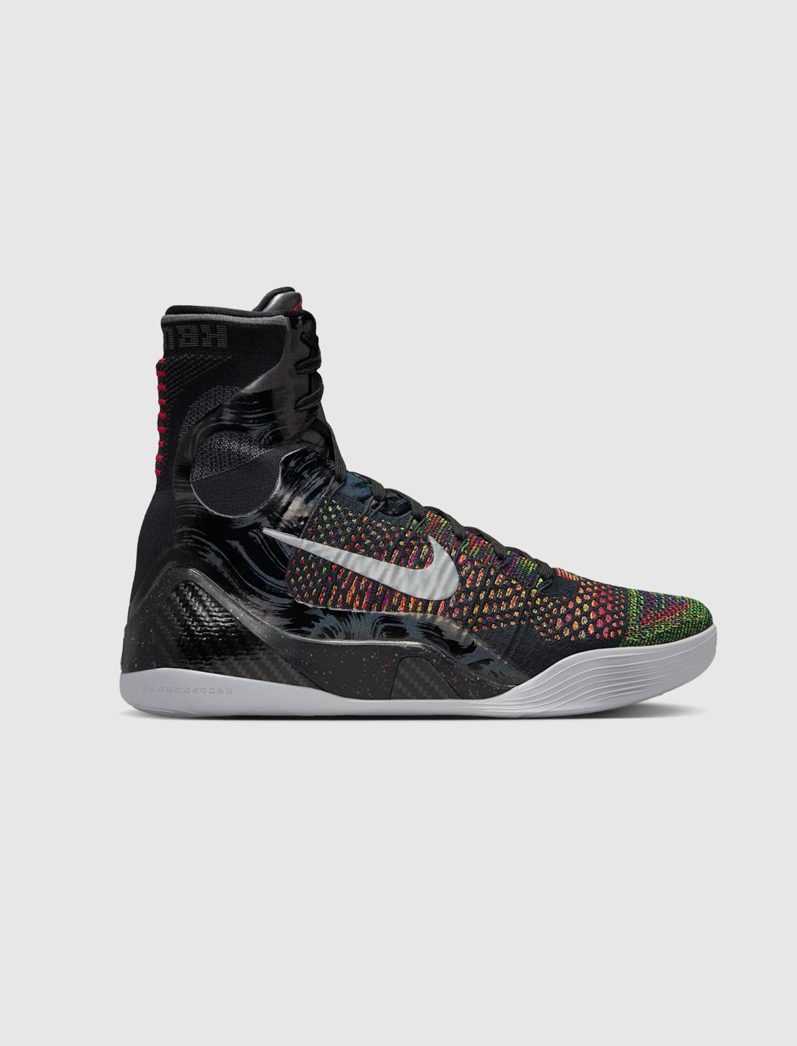 Nike KOBE IX ELITE HIGH PROTRO BLACK/METALLIC SILVER - BRIGHT CRIMSON