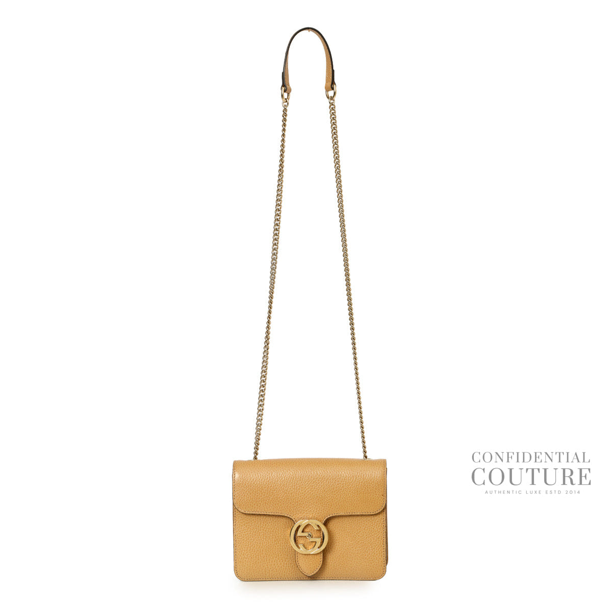 Gucci Dollar Interlocking G Light Brown Leather Crossbody Bag