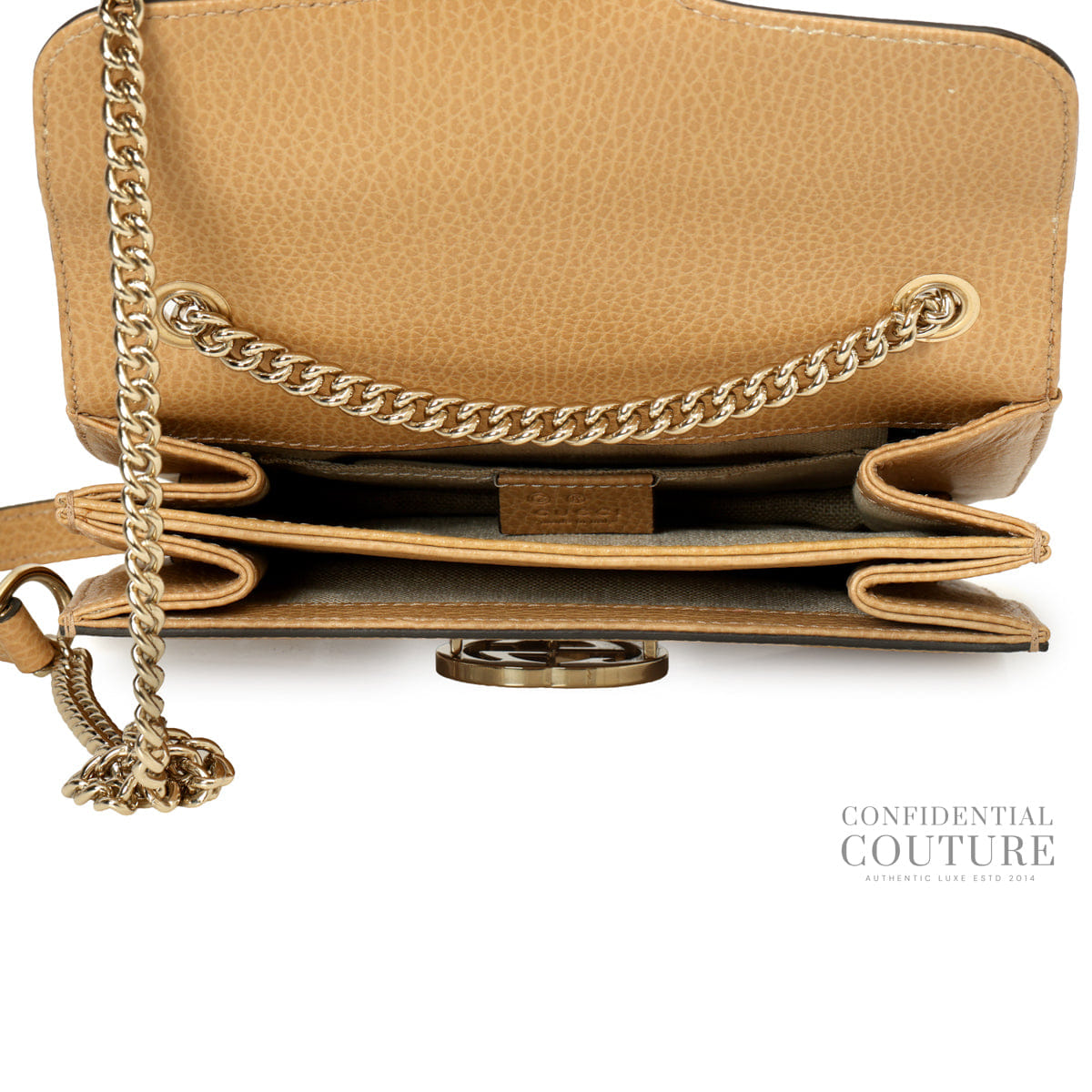 Gucci Dollar Interlocking G Light Brown Leather Crossbody Bag
