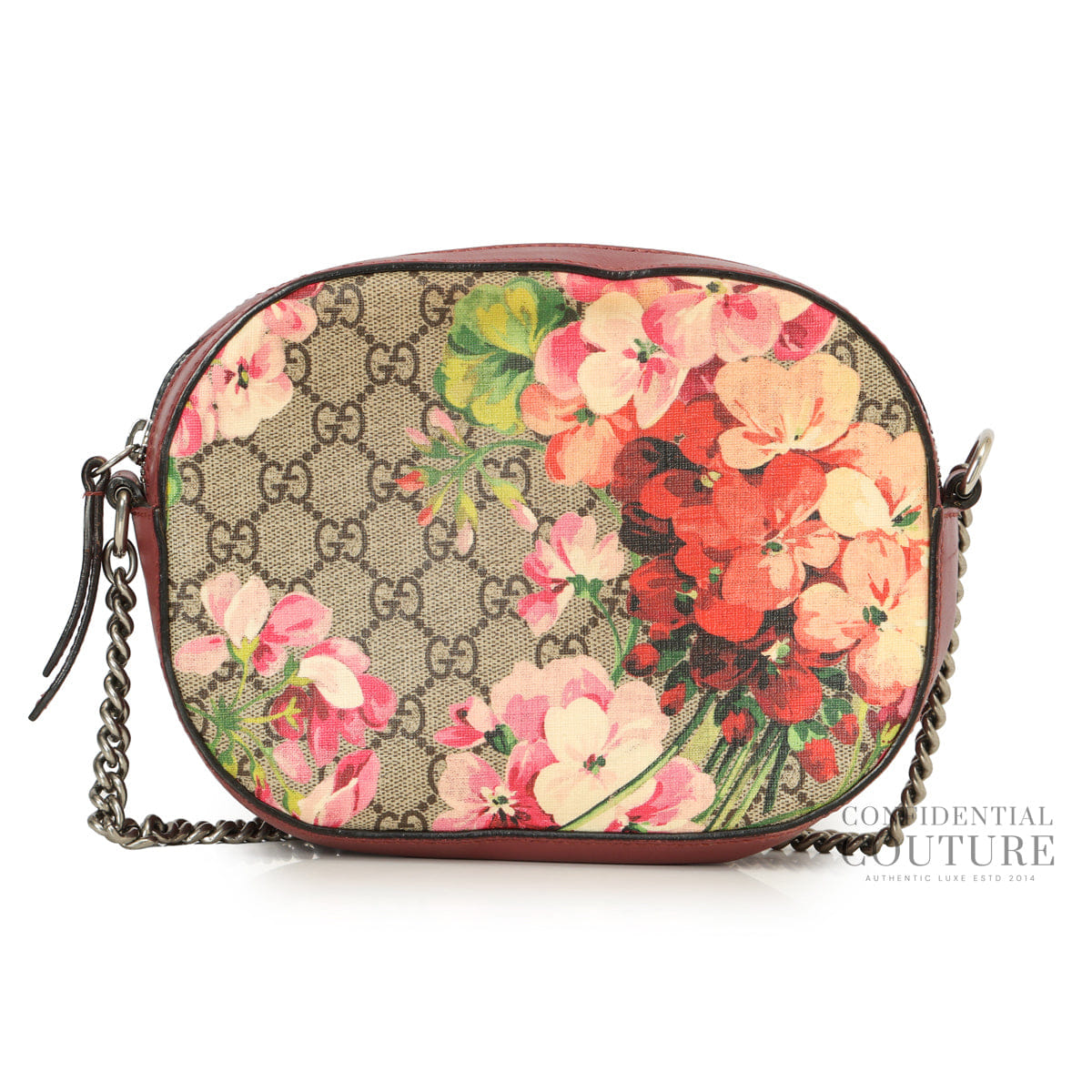 Gucci Old Rose Leather Blooms Coated Canvas Mini Crossbody Bag
