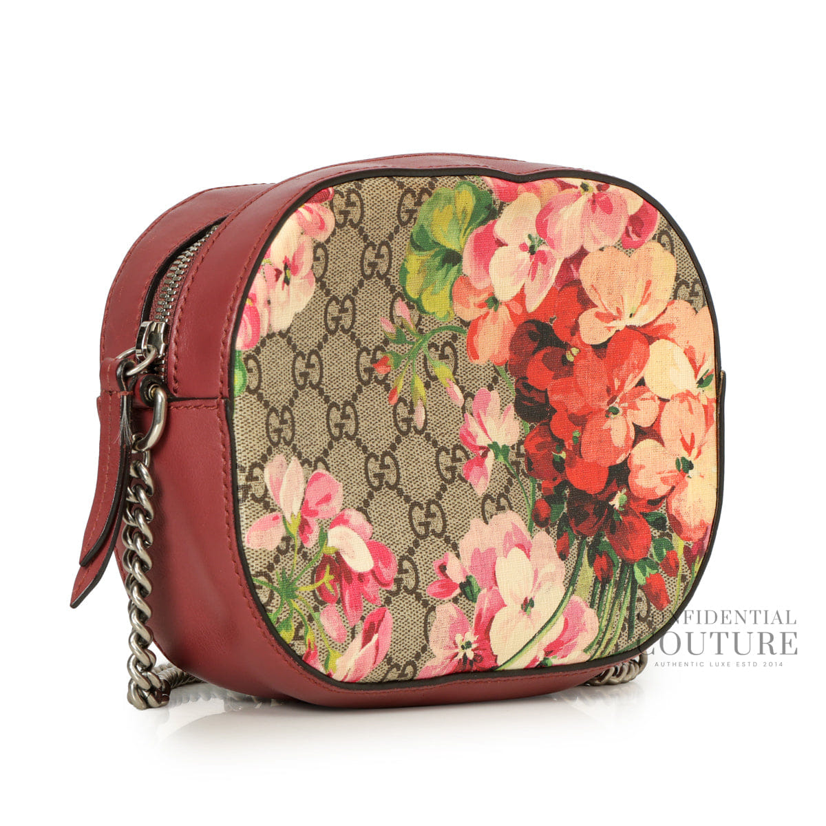 Gucci Old Rose Leather Blooms Coated Canvas Mini Crossbody Bag