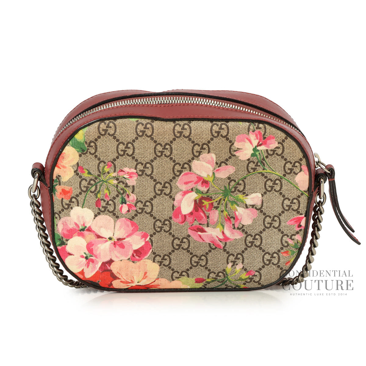 Gucci Old Rose Leather Blooms Coated Canvas Mini Crossbody Bag