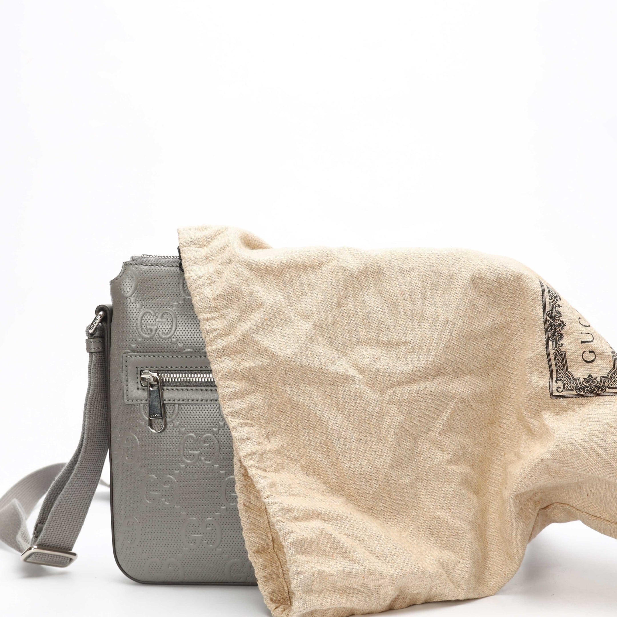 Gucci GG Emblem Messenger Crossbody Bag