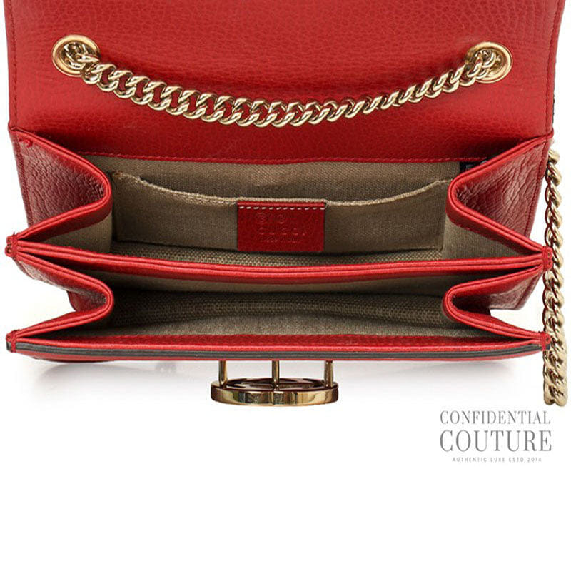 Gucci Dollar Interlocking G Red Leather Crossbody Bag