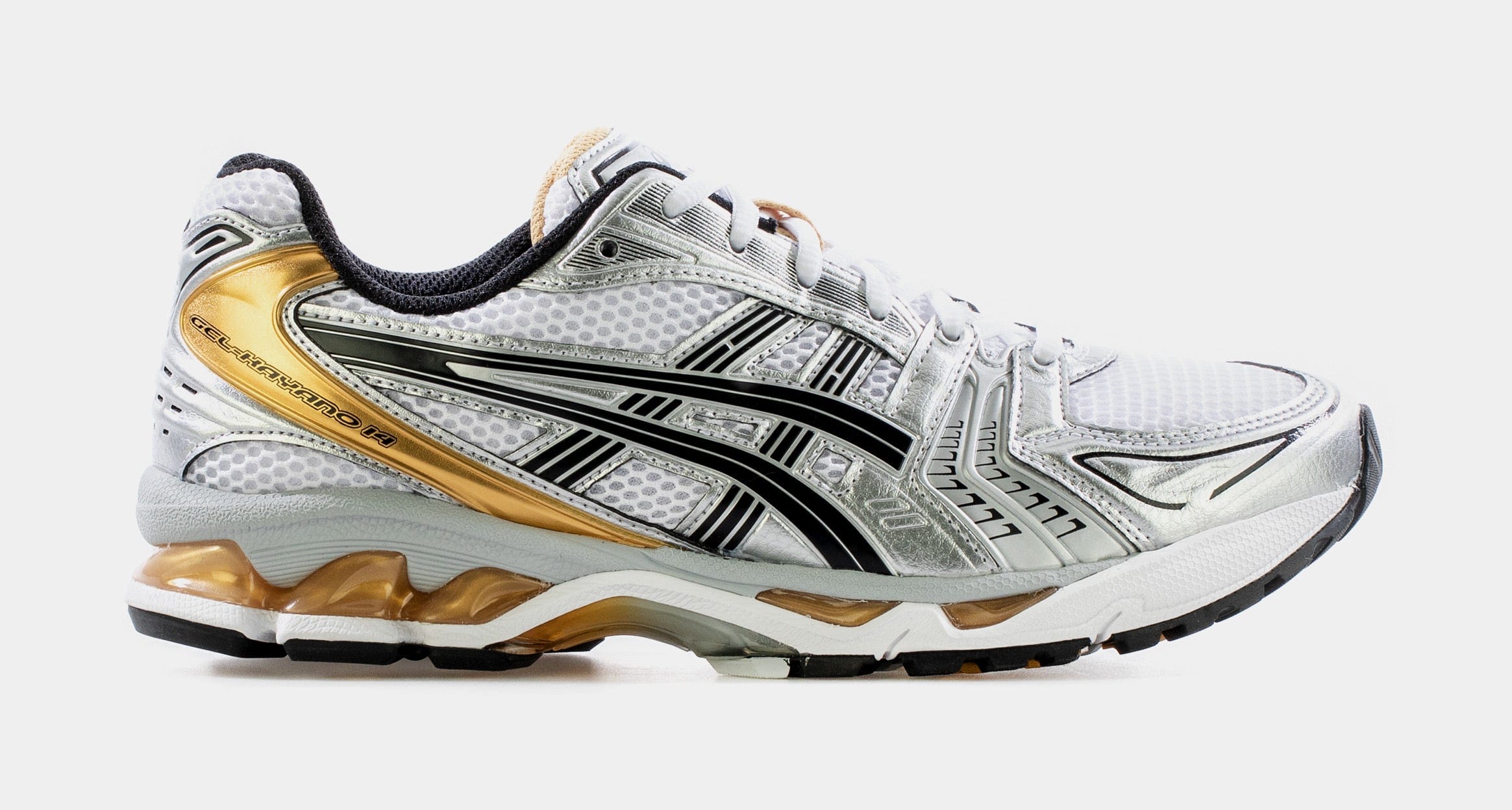 ASICS Gel Kayano 14 Mens Running Shoes (White/Pure Gold)