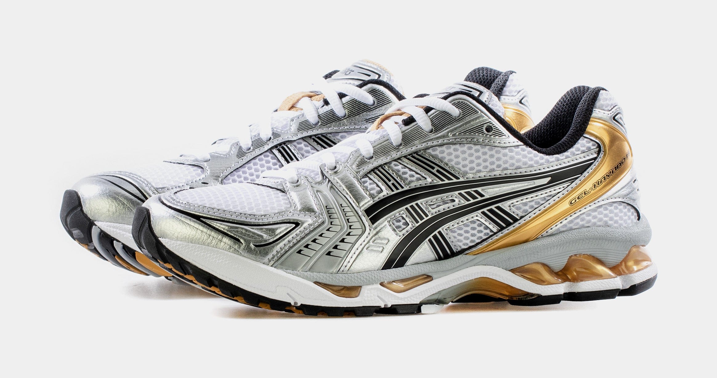 ASICS Gel Kayano 14 Mens Running Shoes (White/Pure Gold)