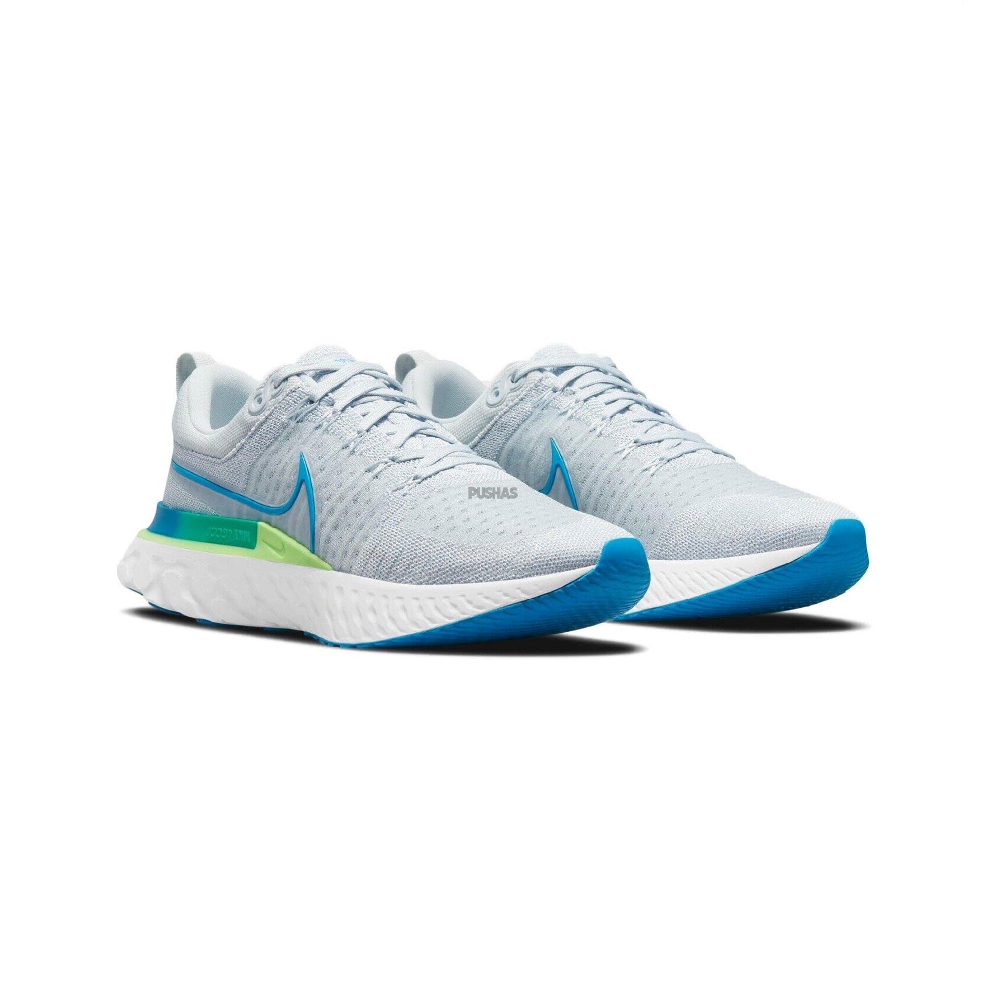 Nike React Infinity Run Flyknit 2 Pure Platinum Emerald Laser Blue (2021)