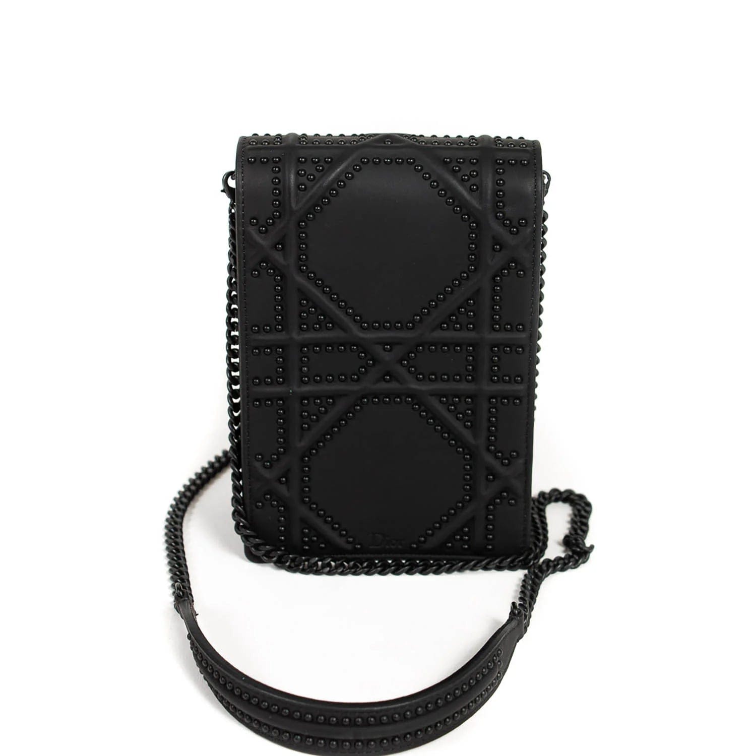 Dior Diorama Black Studded Leather Shoulder Crossbody Bag