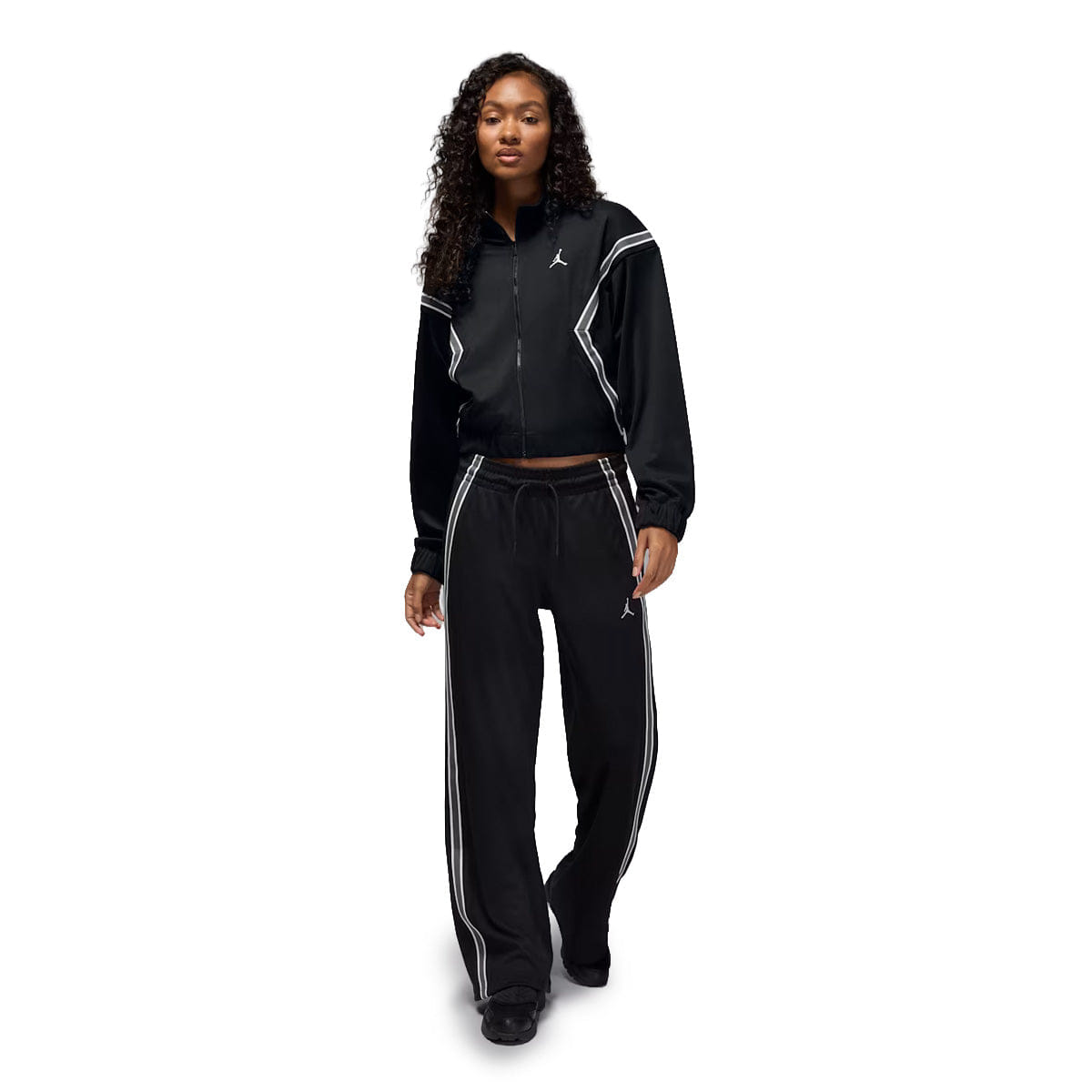 Air Jordan Brooklyn Wmns Full Zip Track Jacket Hooded Draft Jacket Black/Sail